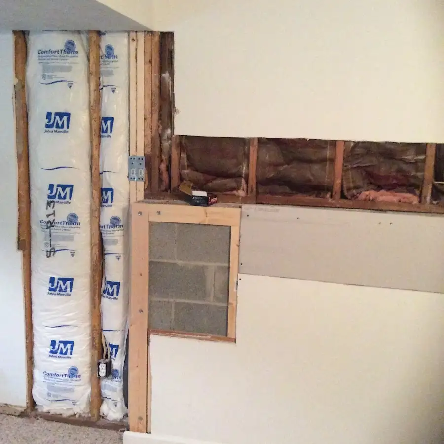 Wall insulation replacement during Contents Cleaning & Restoration in Exeter